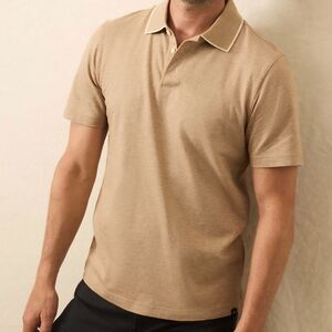 Faherty Men's Short Sleeve Movement Pique Polo Size XL Driftwood Island Heather
